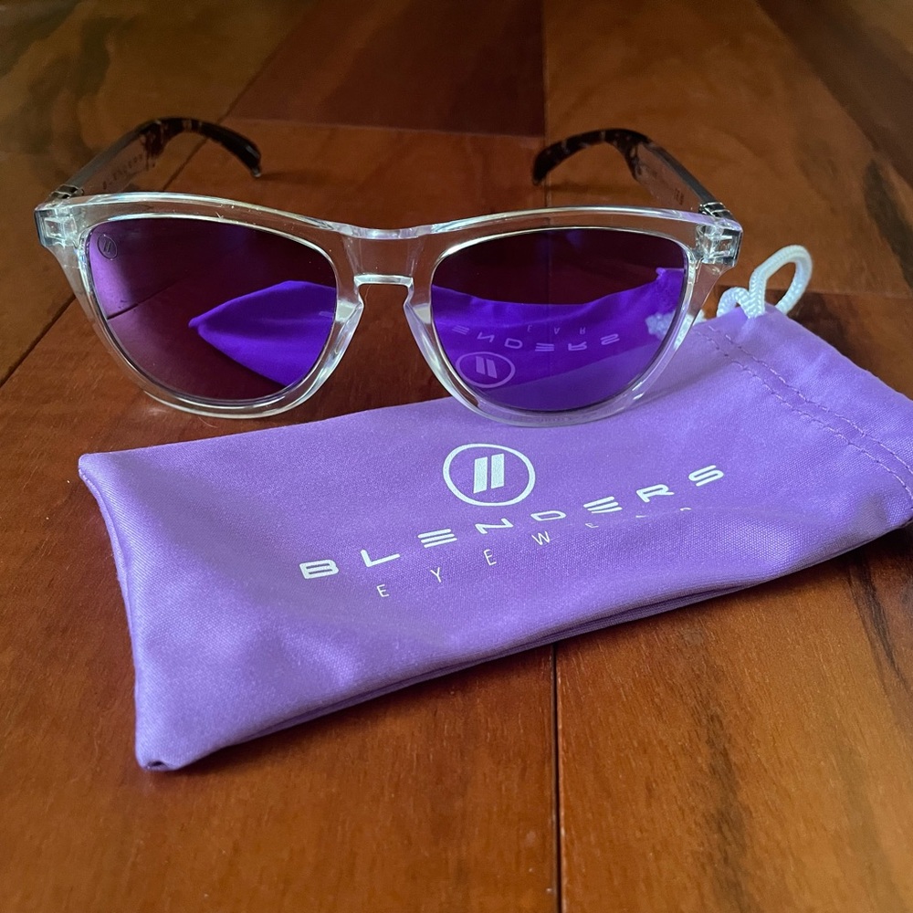 Blenders sunglasses with purple polarized lenses